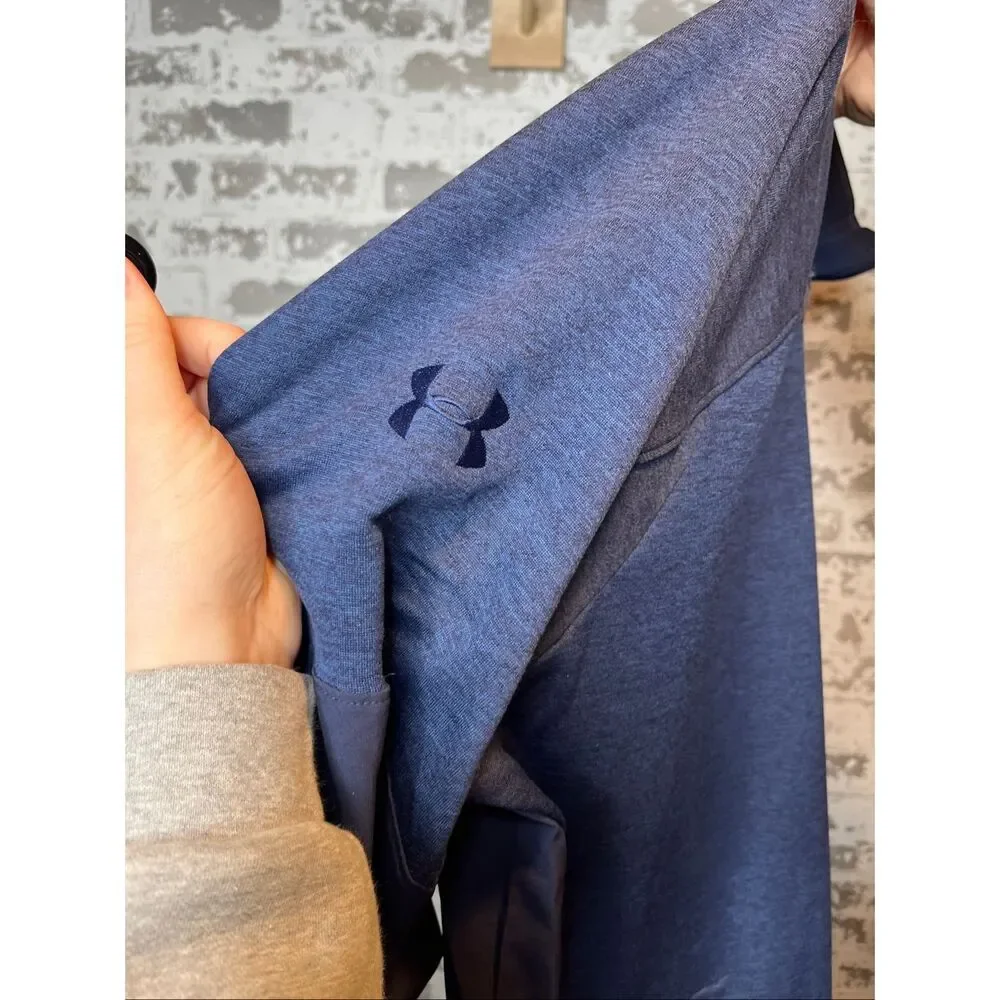 Under armour | men blue two tone 1/4 zip pullover athletic loose fit